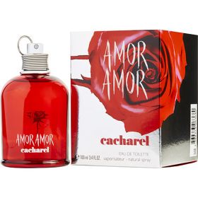 AMOR AMOR by Cacharel (Scent: Grapefruit, Cassia, Mandarin Orange, Bergamot, Orange, Black Currant, Lily of the Valley, Rose, Jasmine, Lily, Apricot, Musk, Virginia Cedar, Vanilla, Tonka Bean, Amber, Option: WOMEN, size: 3.4 OZ)