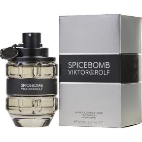 SPICEBOMB by Viktor & Rolf (Scent: Elemi, Pink Pepper, Grapefruit, Bergamot, Paprika, Cinnamon, Saffron, Leather, Tobacco, Vetiver, Option: MEN, size: 3 OZ)