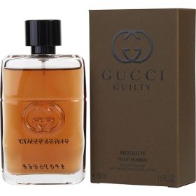 GUCCI GUILTY ABSOLUTE by Gucci (Scent: Leather, Patchouli, Cypress, Vetiver, woody notes, Option: MEN, size: 1.6 OZ)